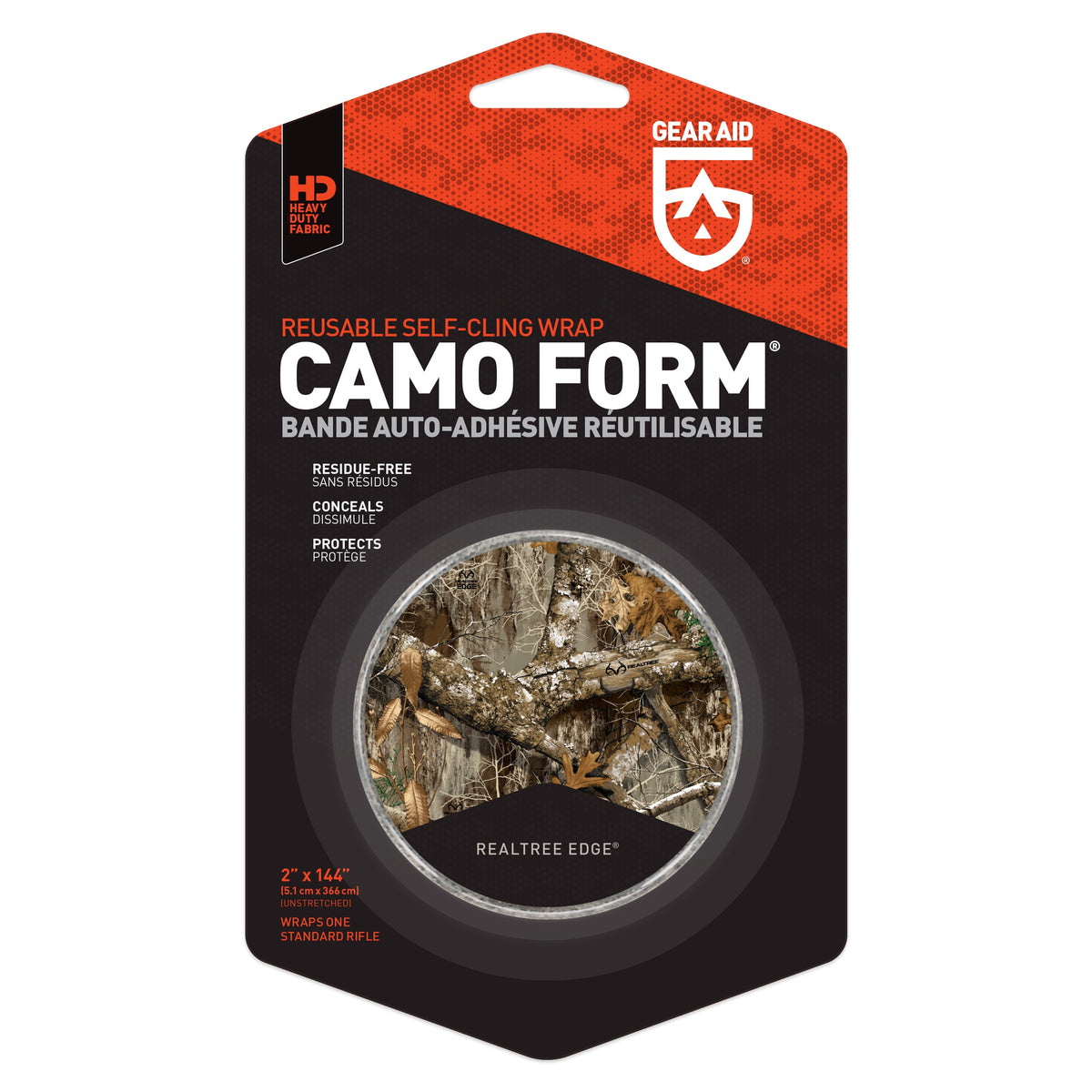 Gear Aid Camo Form roll in Realtree Edge in its retail packaging
