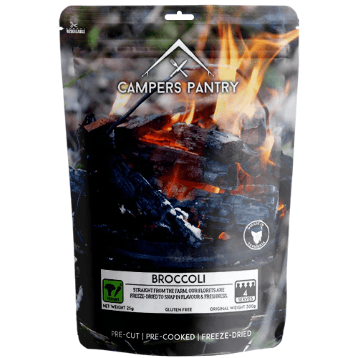 Campers Pantry Dehydrated Meals 25 (4 Serves) / Broccoli Freeze-dried Pantry Ingredients CPBF2516