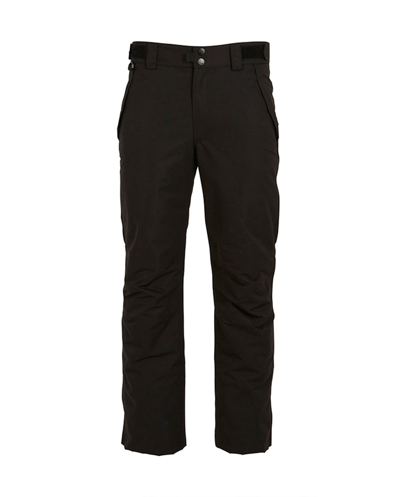 Black XTM Glide ski pant laid flat, front view
