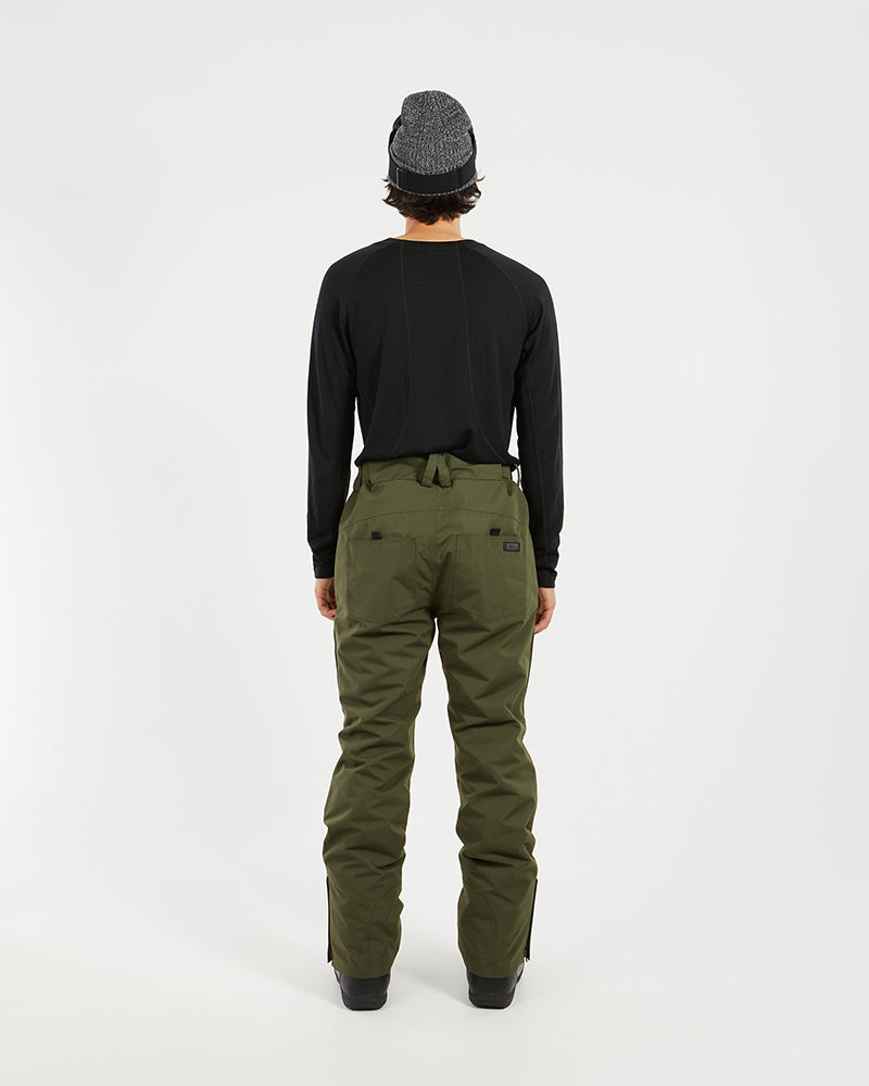 Back view of the Evergreen XTM Glide ski pant on a model
