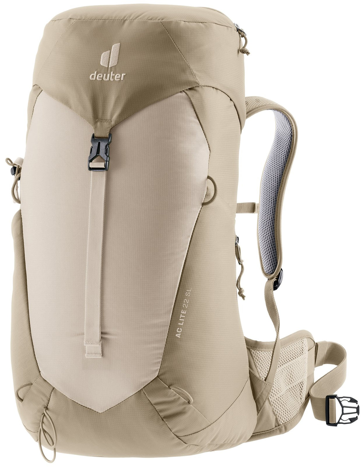 Deuter AC Lite 22 SL in Alu Greystone, sand-coloured front view