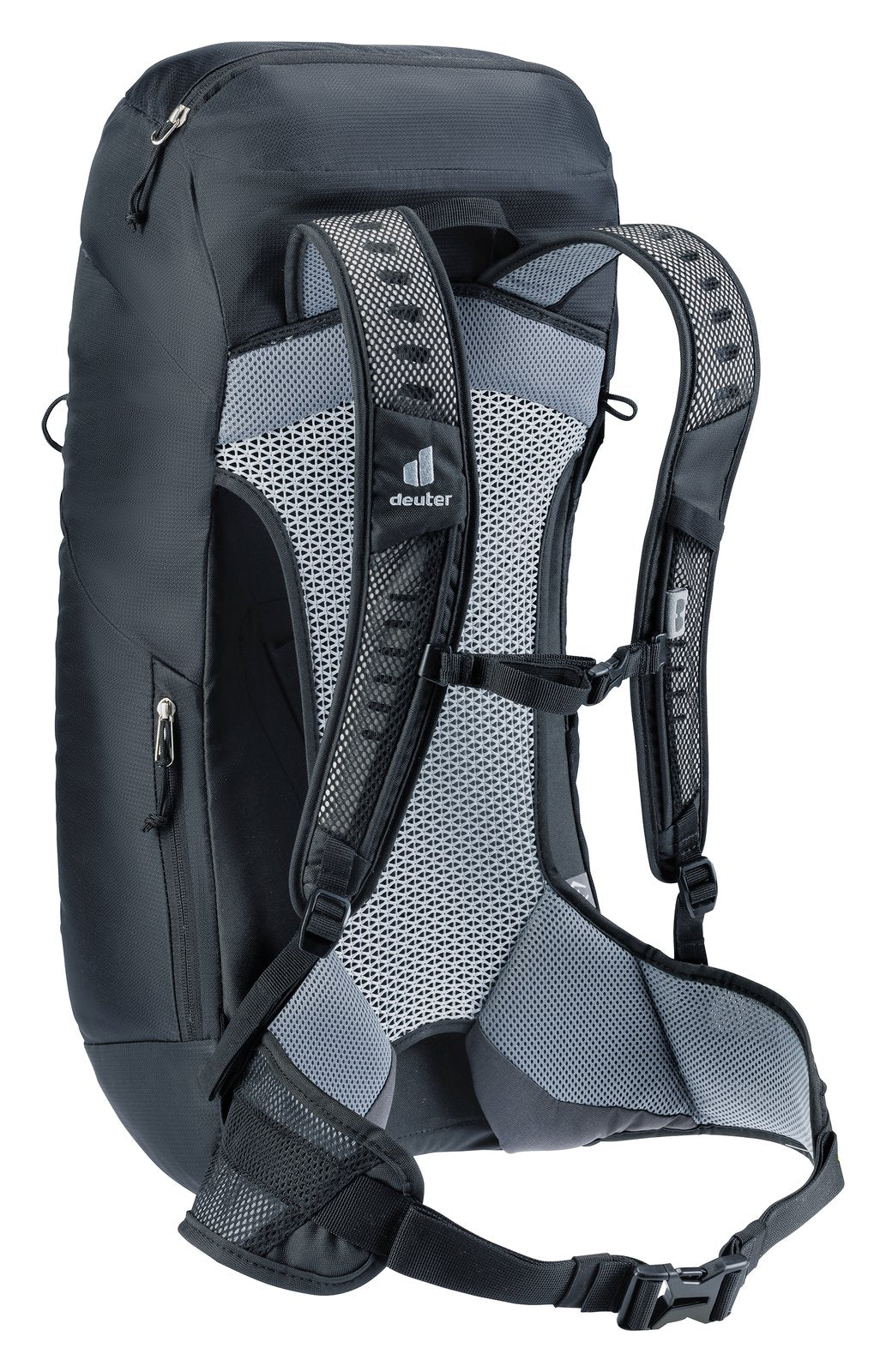 Deuter AC Lite 32 EL rear three-quarter view of the padded harness and ventilated back