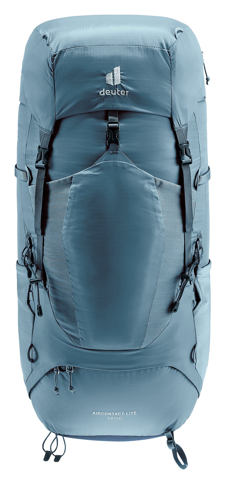 Deuter Aircontact Lite 50 + 10 in Atlantic Ink, straight-on front view