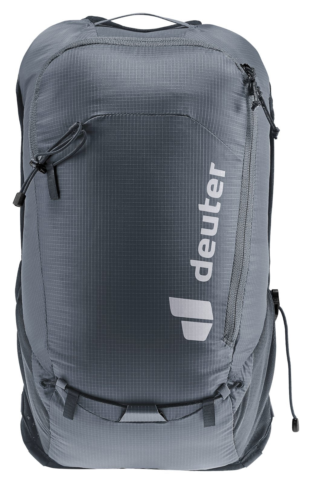 Deuter Ascender 7 in Black, straight-on view of the pack body and logo