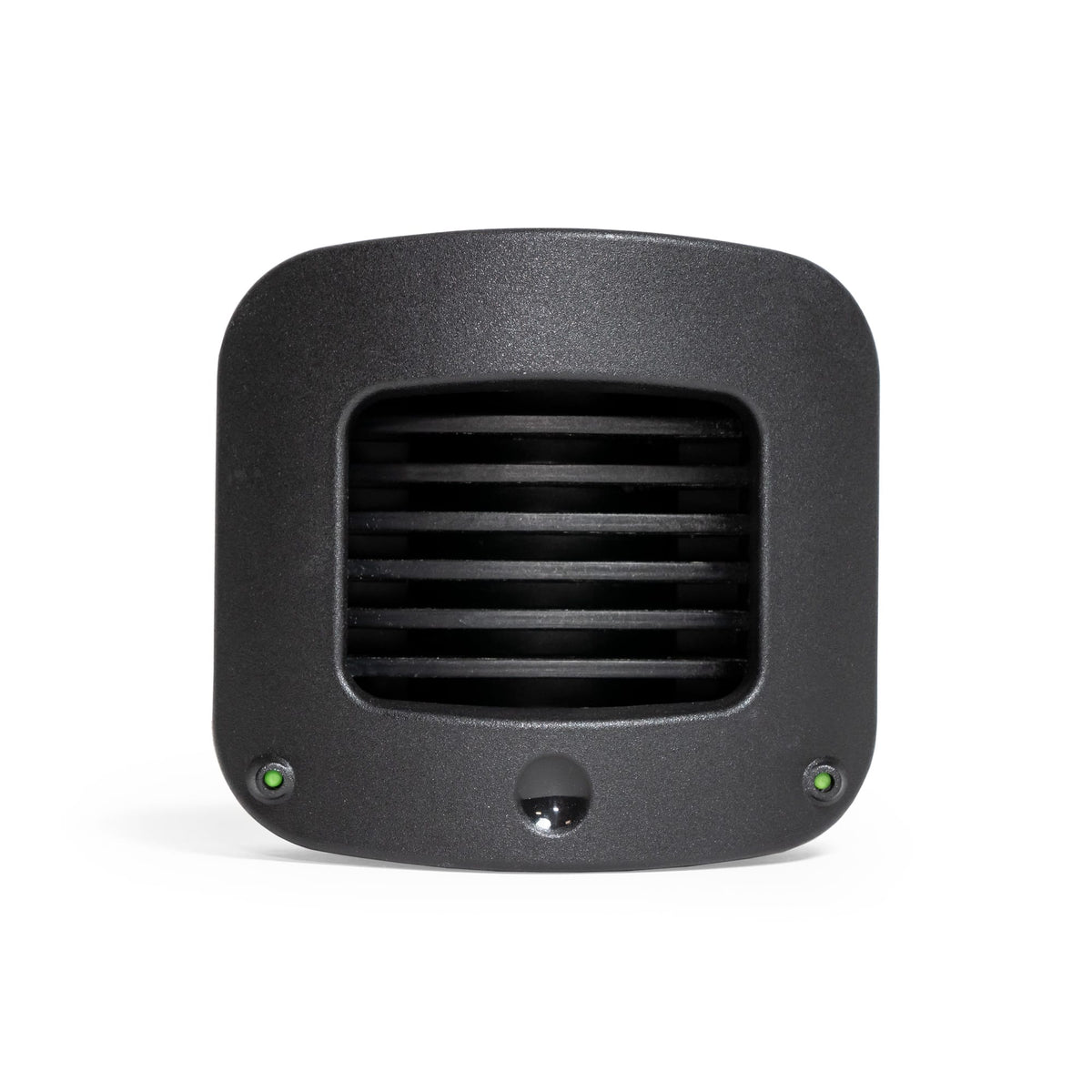 Burley Frame Mounting Block front view, black slotted receiver with two green indicator dots