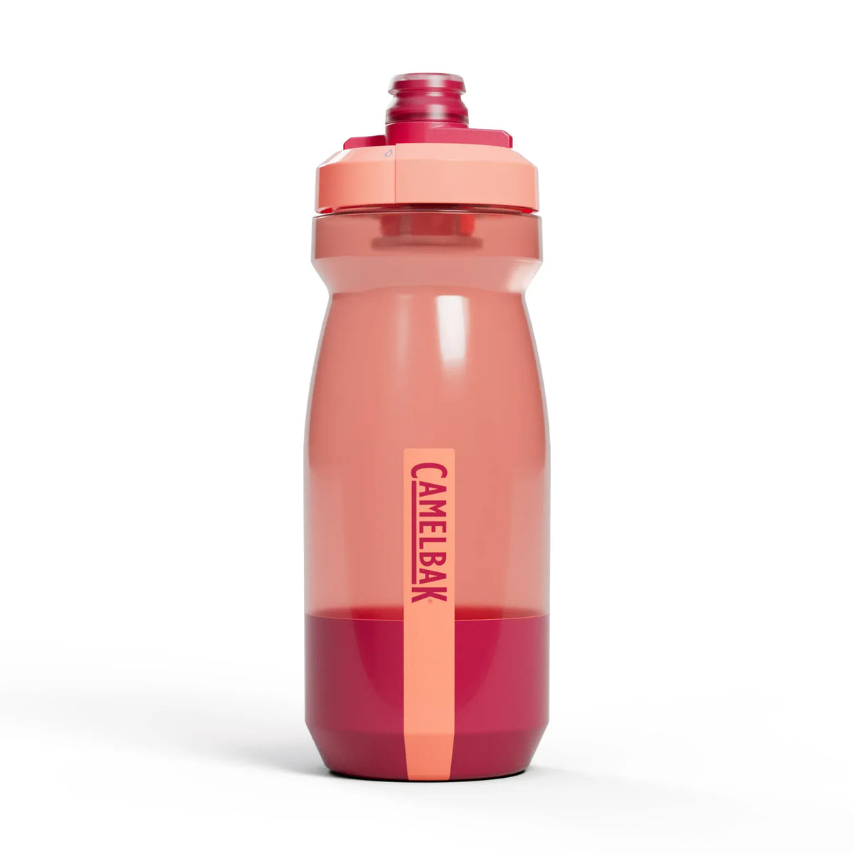 CamelBak Podium bottle in Mercury Blush, coral pink with a berry base and CamelBak stripe