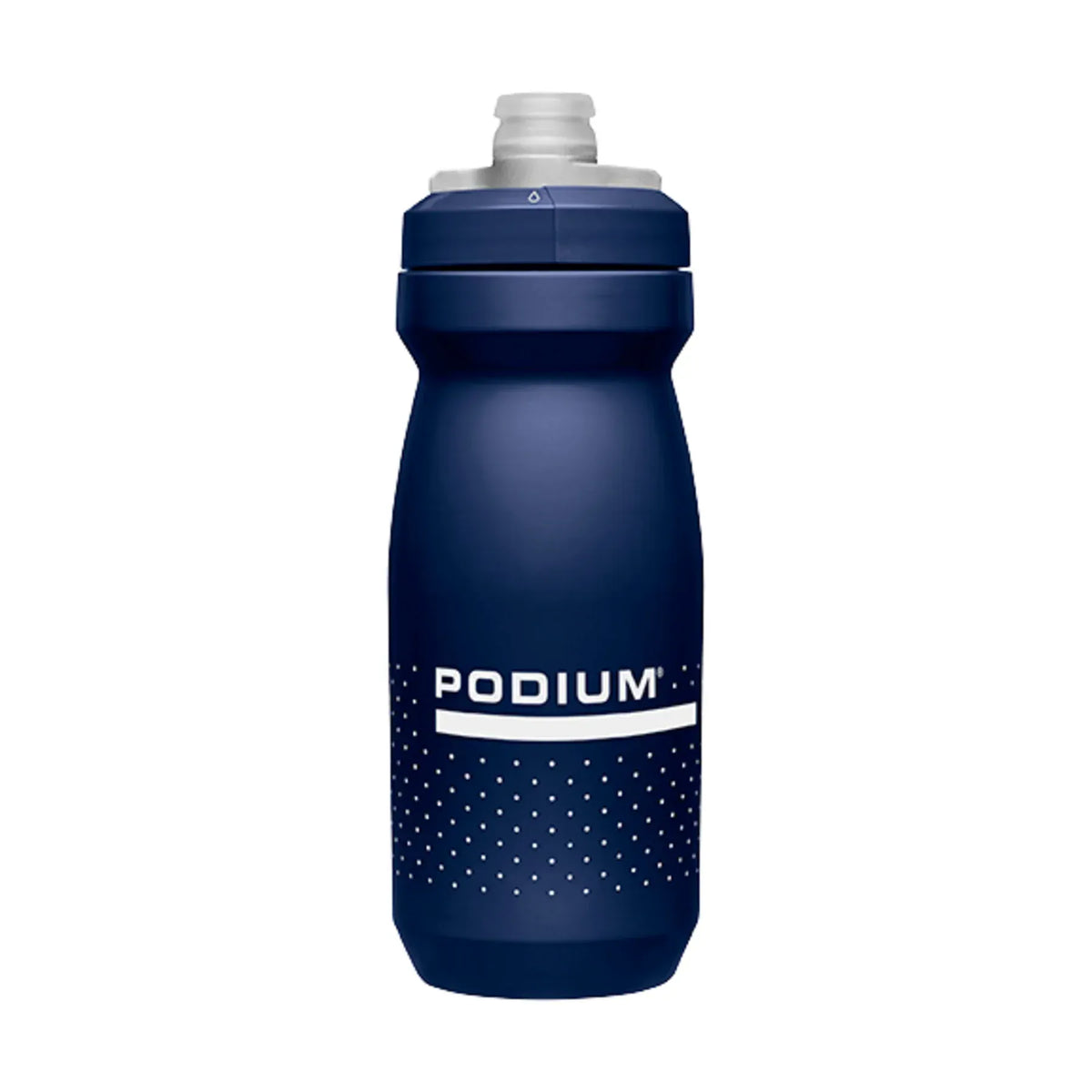 CamelBak Podium bottle in Navy Blue with white Podium logo, front view