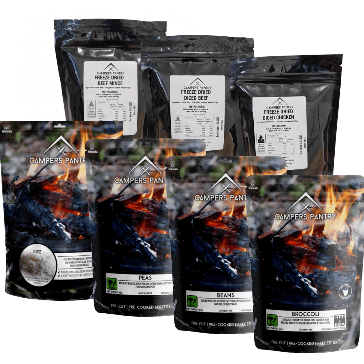 Campers Pantry Dehydrated Meals Freeze-dried Pantry Ingredients