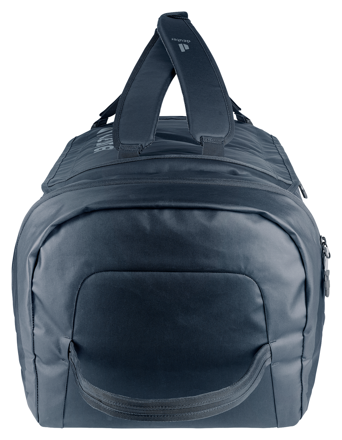 Deuter Duffel Pro Roller 90 top end with grab handle and zipped side pocket