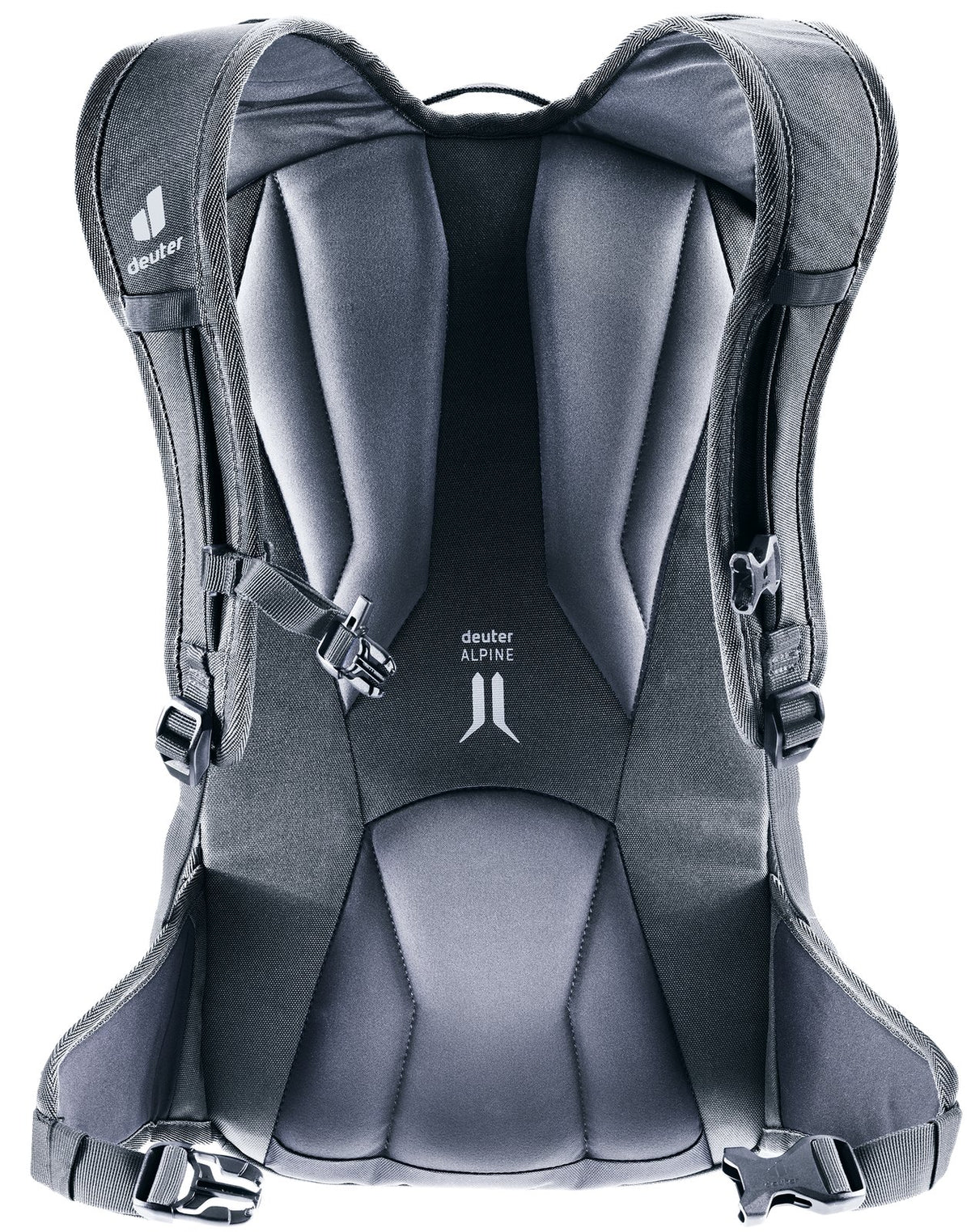 Back of the Deuter Freecline 15 showing the Alpine back padding and hip fins