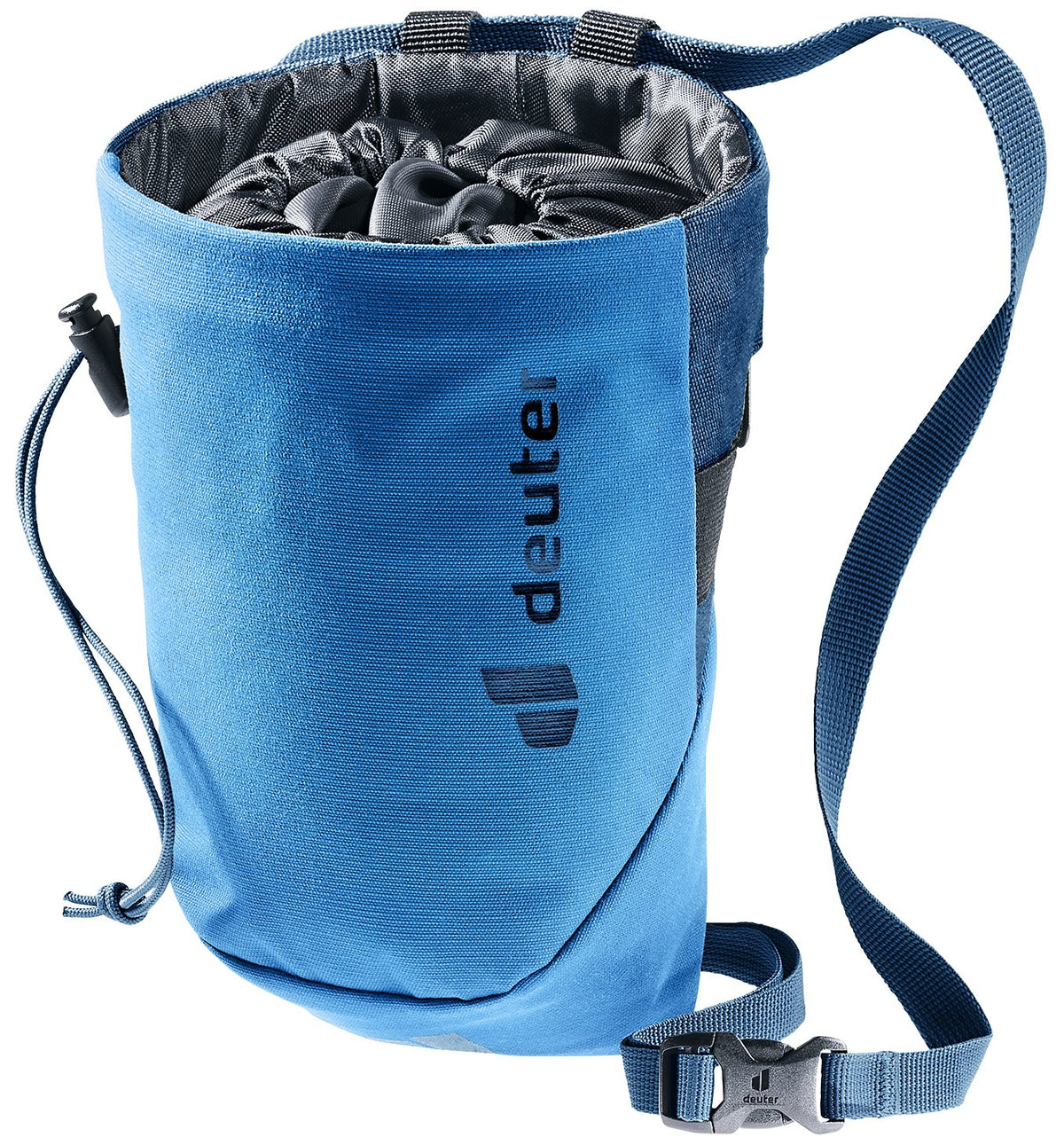 Deuter Gravity Chalk Bag II L in Neptune Nightblue, blue chalk bag with navy waist strap