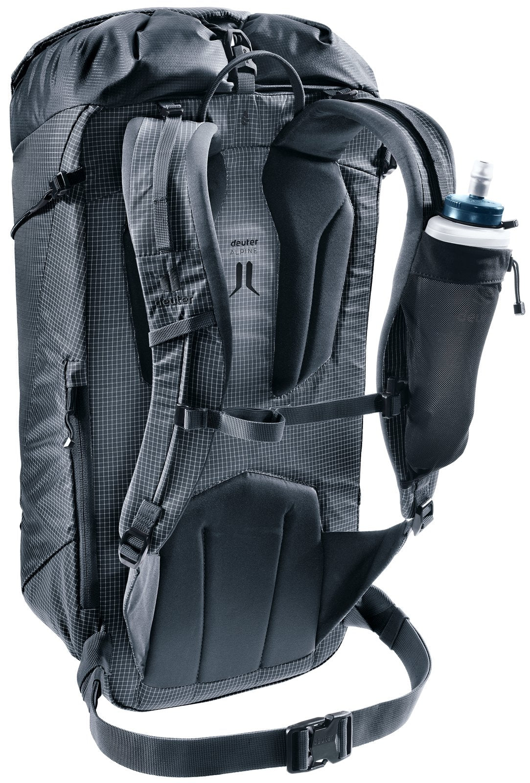 Deuter Guide Lite 24 rear three-quarter view of the shoulder straps and waist belt