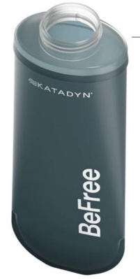 Empty Katadyn BeFree Softflask in dark slate with an open screw neck and no filter fitted