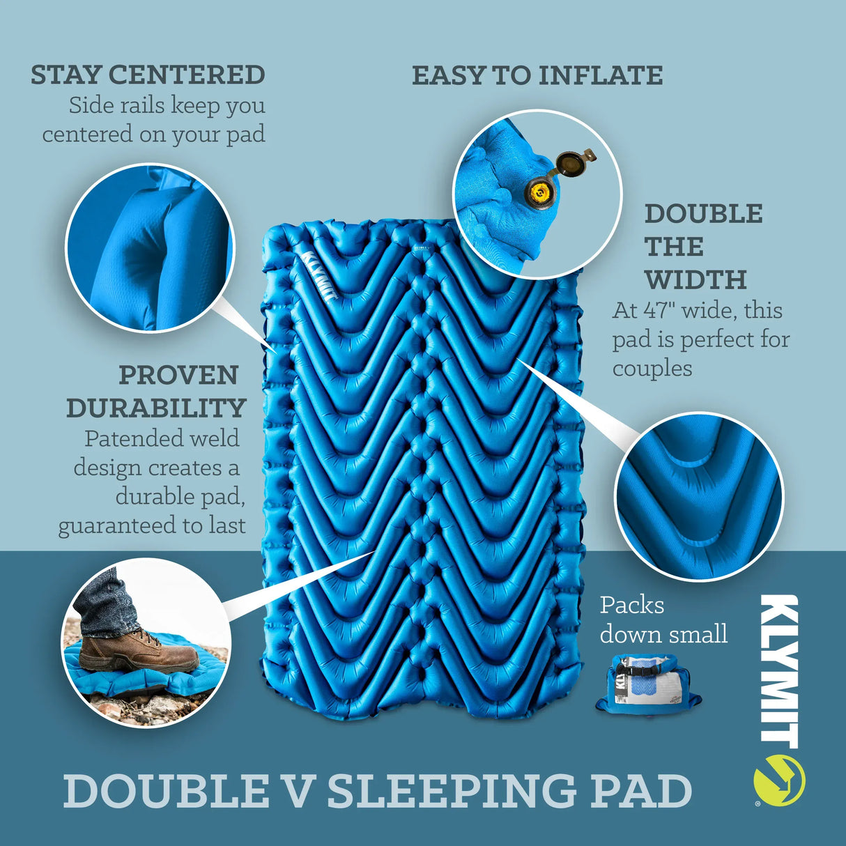 Klymit Camp Mattress Non-Insulated Double V BK06DVBL02E
