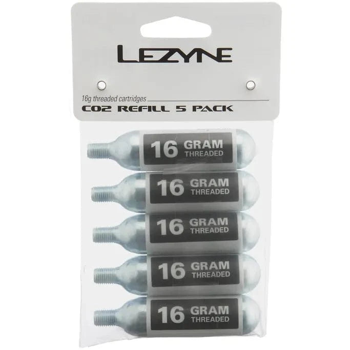 Lezyne CO2 Inflation System 5 Pack / 16G CO2 Cartridge LZ1C2CRTDGV16P5