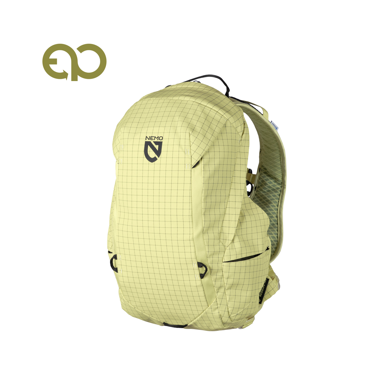Nemo Resolve 15L daypack in Citron, three-quarter view showing side pocket