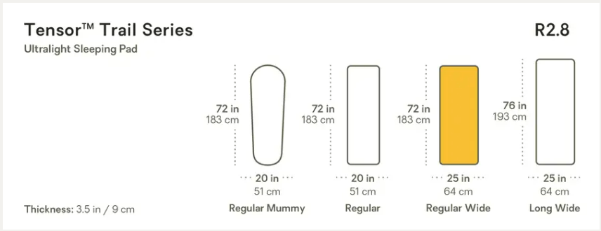 Nemo Camp Mattress Tensor Trail Ultralight Insulated Sleeping Pad