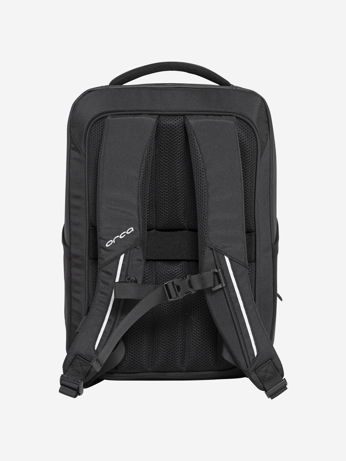 Back of the Orca Casual Backpack showing padded shoulder straps and chest strap