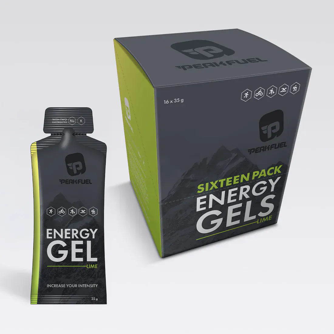 Peakfuel Energy Gel Lime / Box of 16 Gels Energy Gel PF35L-INNER