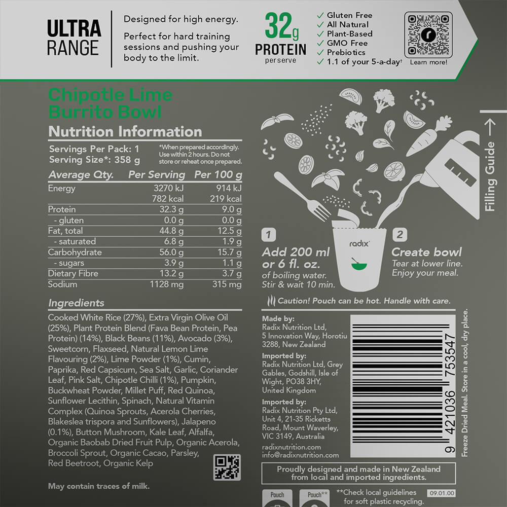 Radix Dehydrated Meals Ultra Meals