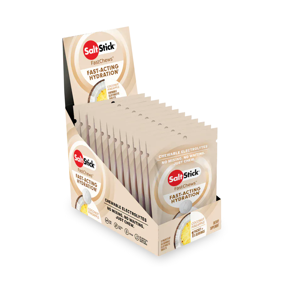 SaltStick Electrolyte Tablets 12 Pack / Coconut Pineapple Fastchews Chewable Electrolyte Tablets 12-03-7010-12
