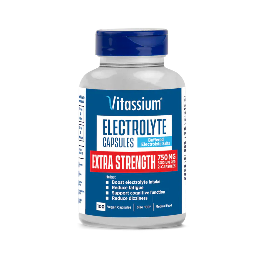 SaltStick Electrolyte Tablets Bottle Vitassium Extra Strength Electrolyte Capsules V-08-ES100