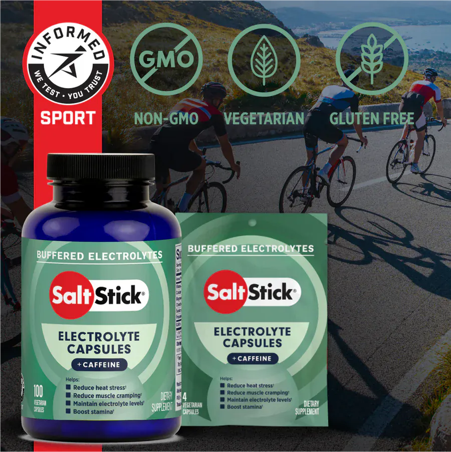 SaltStick Electrolyte Tablets Race Ready Caps Plus (Caffeine)