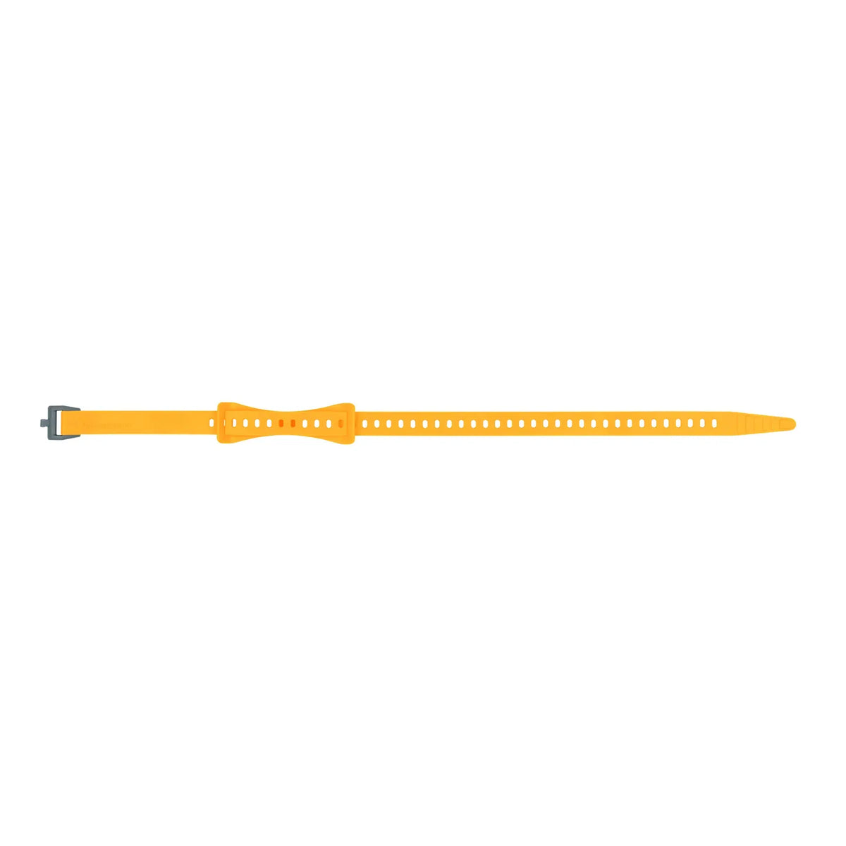 Yellow Stretch-Loc 20mm strap in a long length, laid flat on white