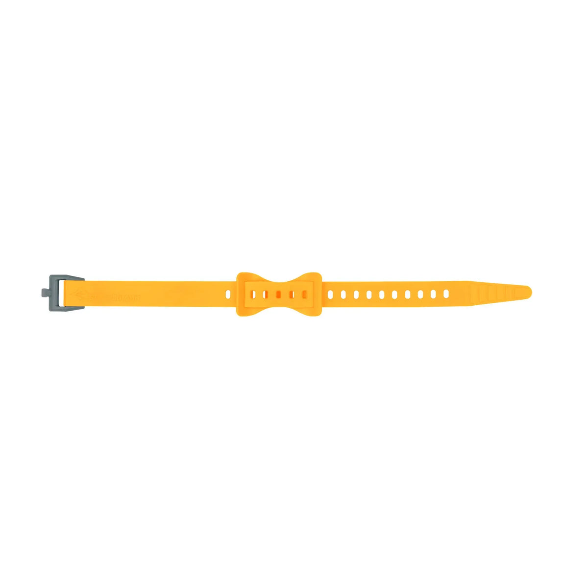 Short yellow Stretch-Loc 20mm strap laid flat with a grey buckle and yellow Keeper Strap
