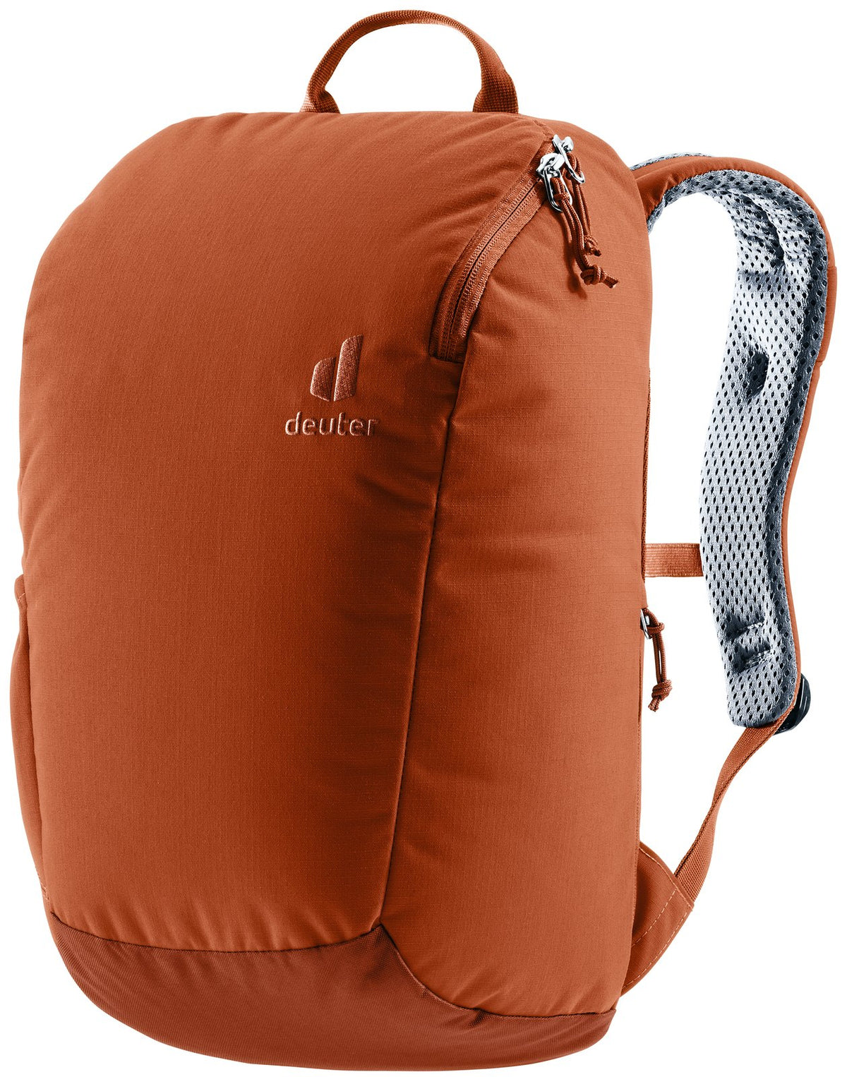 Deuter Stepout 16 in Copper Oak, burnt orange front three-quarter view