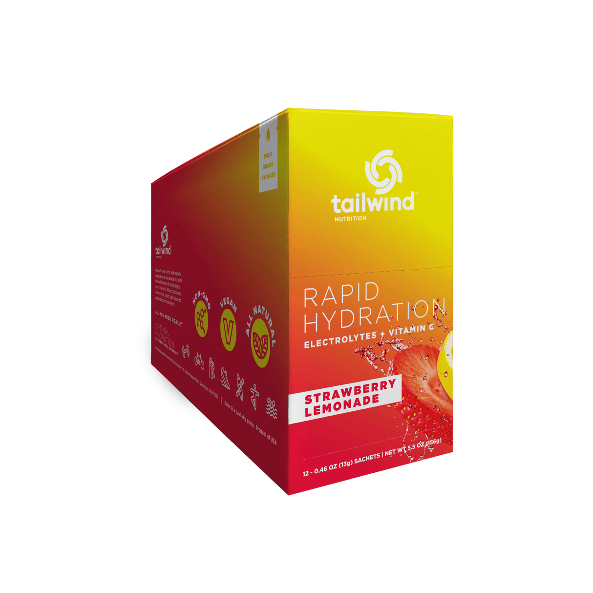 Tailwind Nutrition Sports Drinks Box of 12 / Strawberry Lemonade Rapid Hydration Drink 85003921114