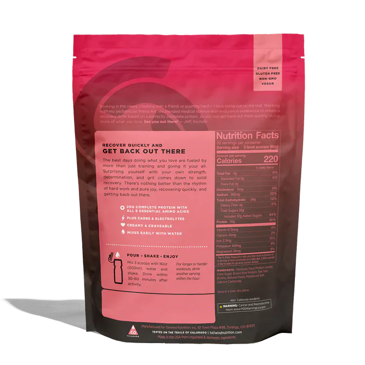 Tailwind Nutrition Sports Drinks Fava Recovery Mix