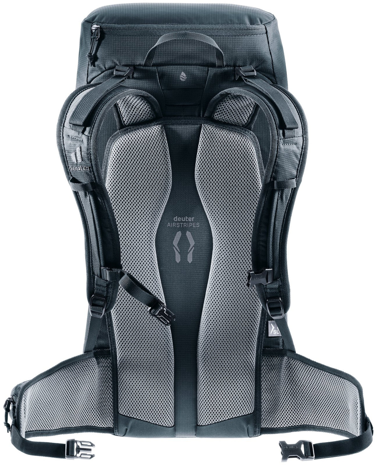 Back of the Deuter Telatie 24 SL showing the Airstripes back pads and hip belt