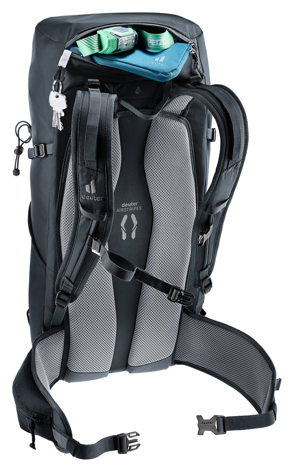 Deuter Telatie 26 lid pocket open with sunglasses and small items inside