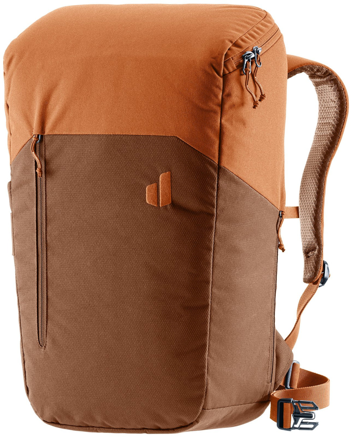Deuter UP Stockholm in Mocha Pecan, two-tone orange and brown backpack