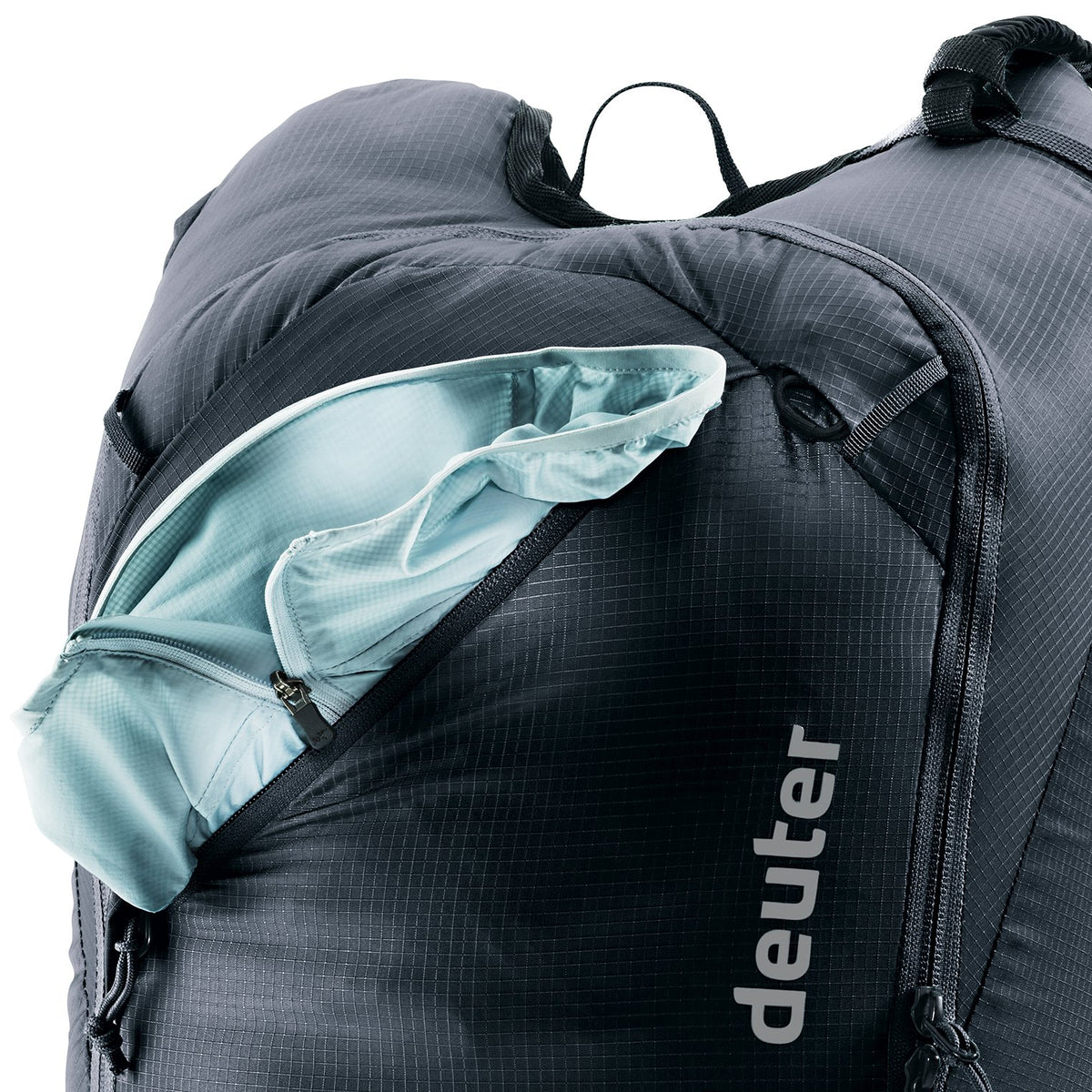 Deuter Updays 26 zipped front compartment open with a layer inside