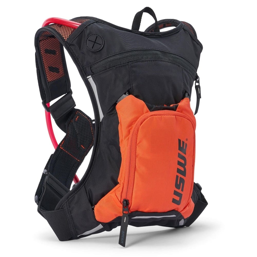 USWE Hydration Pack Bike Black/Orange Moto Hydro 3L Dirt Biking Hydration Pack US5203090038