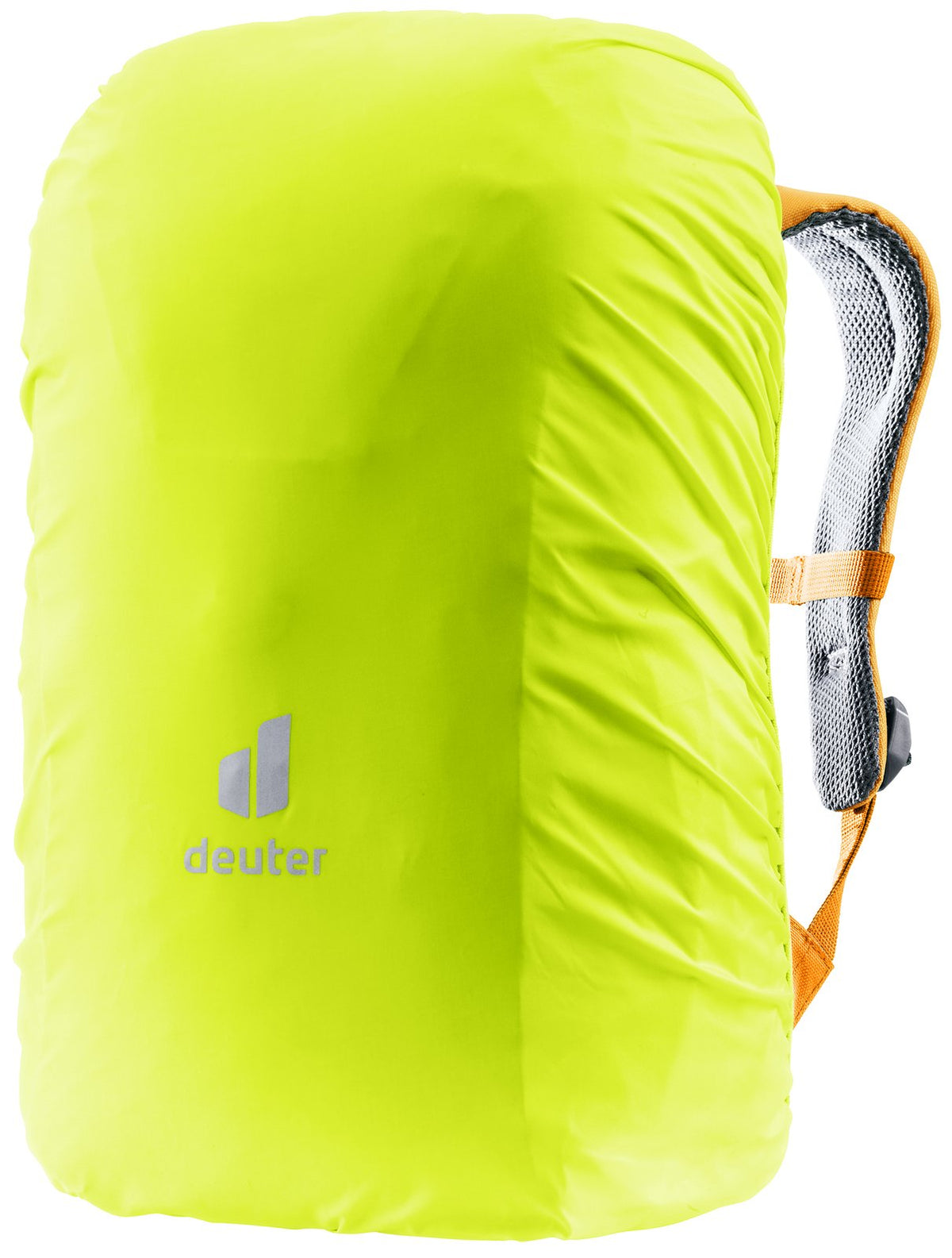 Deuter Waldfuchs 14 with its neon yellow rain cover fitted