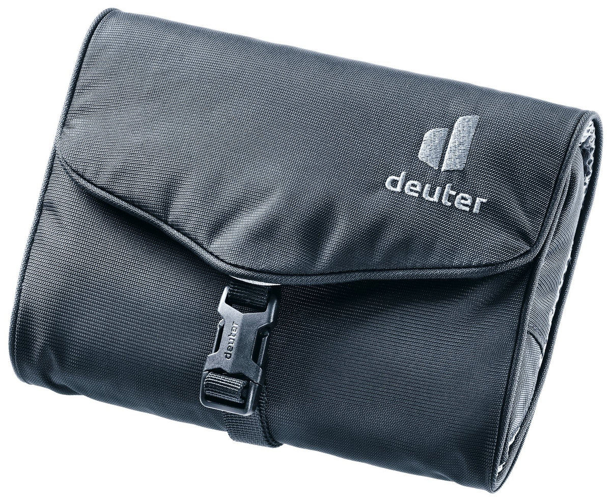 Deuter Wash Bag I toiletry bag in Black, folded closed with buckle