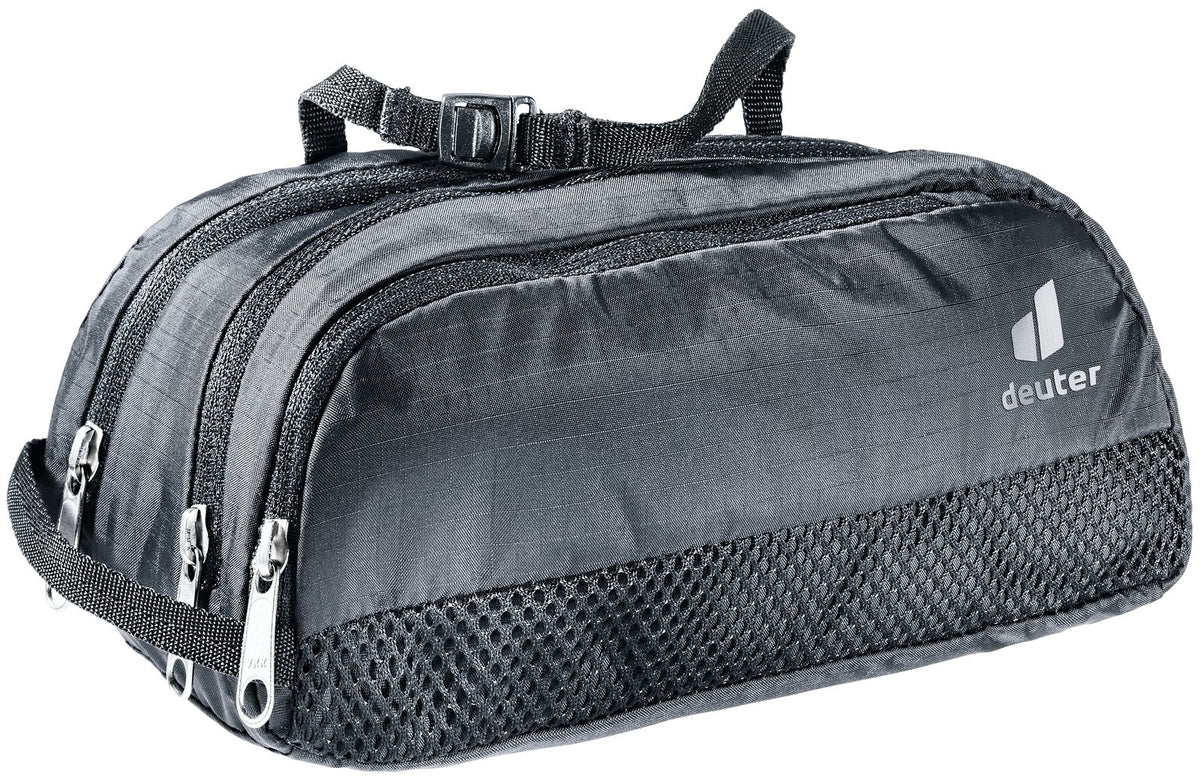 Deuter Wash Bag Tour II toiletry bag in Black with clip hanging loop
