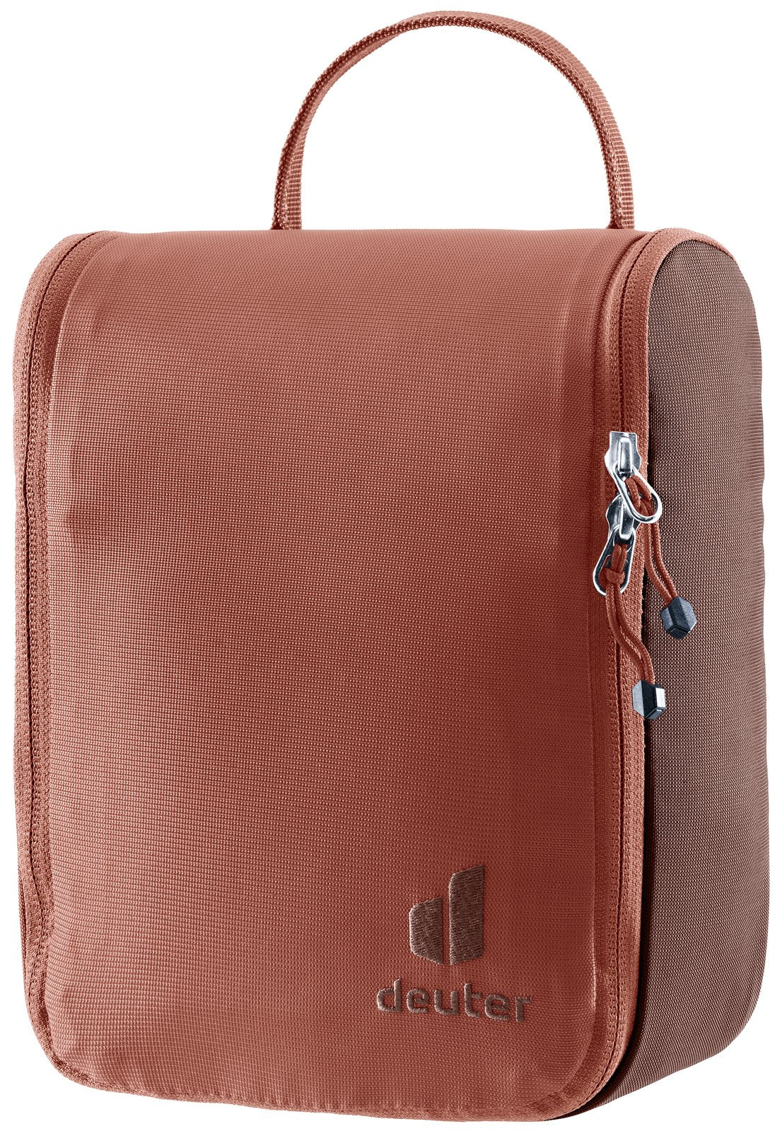 Deuter Wash Center I in Caspia Raisin, rust-red toiletry bag with brown sides