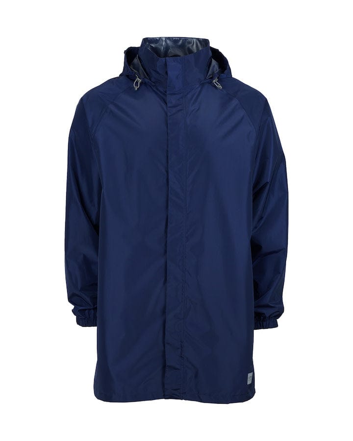 XTM Performance Rain Jacket Patriot Blue / XS Stash 2L Unisex Adult 3/4 Length Packable Rain Jacket RU011-PBL-XS