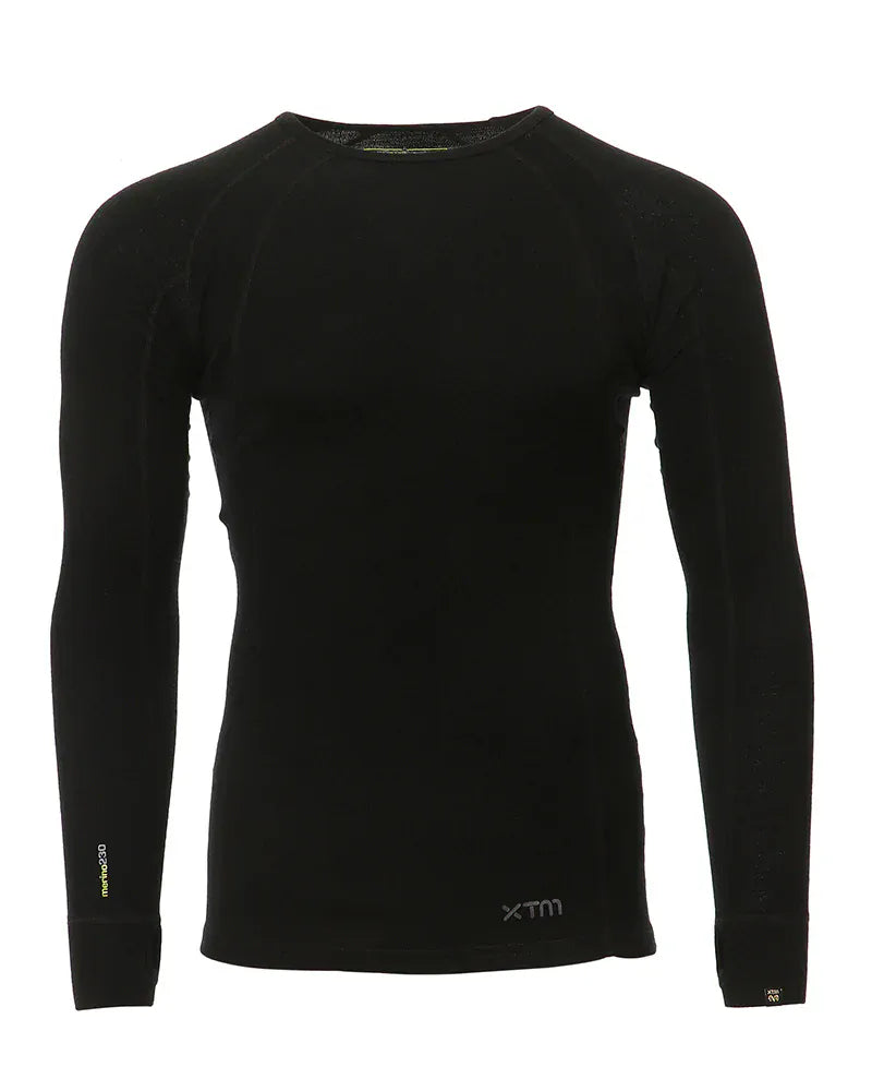 XTM Performance Unisex Thermal Top Black / 4-5XL PLUS SIZE Merino 230 Wool Unisex Long Sleeve Thermal Top MU024-BLK-45XL
