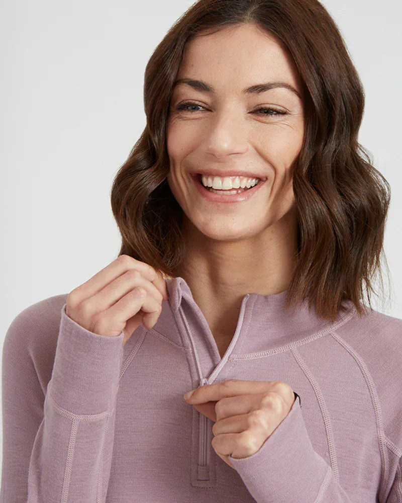 XTM Performance Women's Thermal Top Ladies Merino 230 Wool Zip Neck Long Sleeve Thermal Top