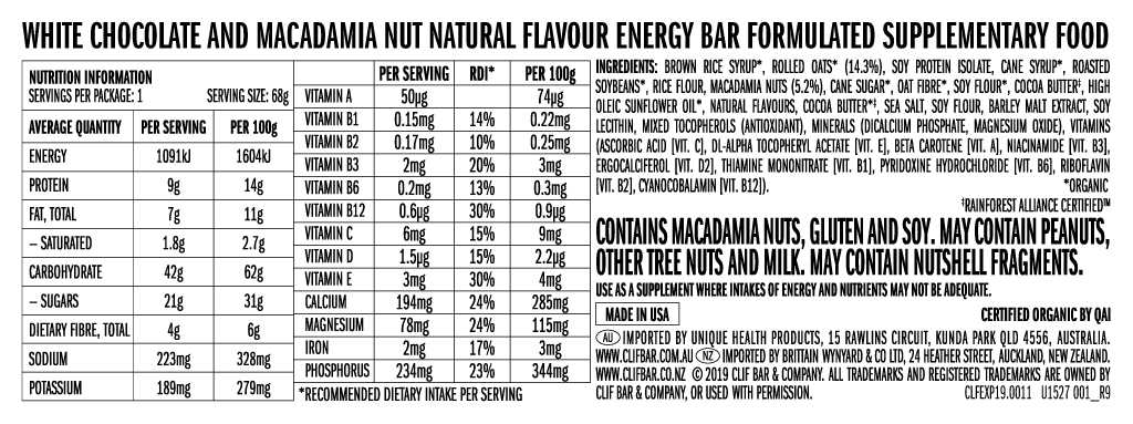 Clif Energy Bar Energy Bar - Oz Backcountry