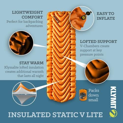 klymit Camp Mattress Static V Lite (Insulated) BK06I2OR03C