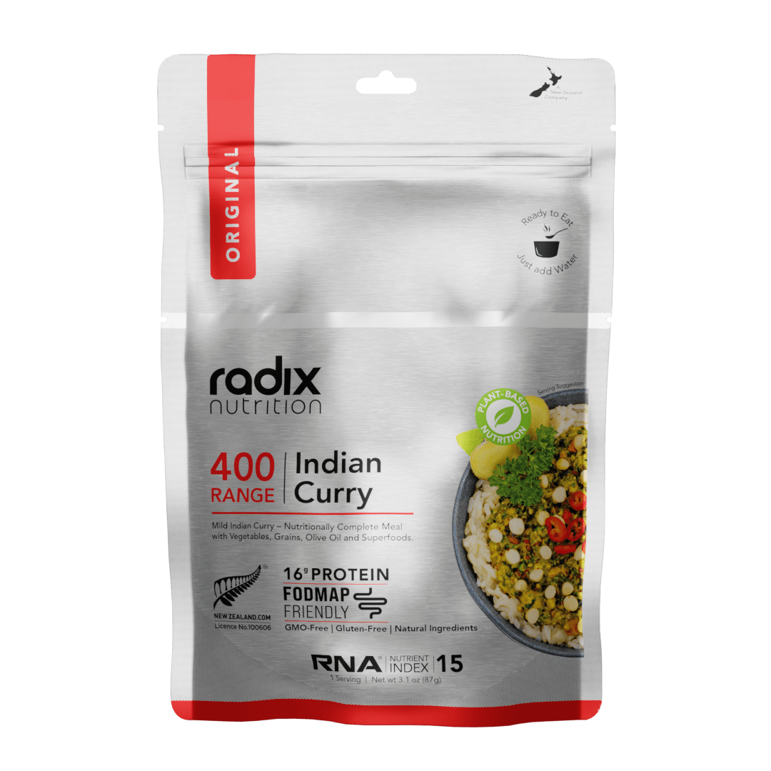 radix Dehydrated Meals Single Serve (400 kcal) / Indian Curry FODMAP Meals 9421036750324