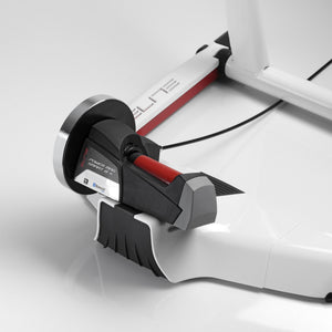 Elite Qubo Power Mag Smart B+ magnetic unit with Bluetooth label and cable to the handlebar selector