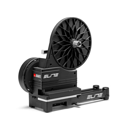 Elite Avanti drive side at a lower angle showing the bare freehub and black body