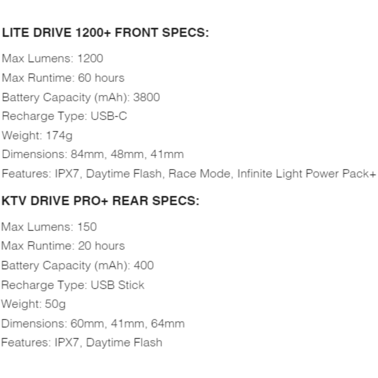 Lite Drive 1200+ /  KTV Drive Pro+ Pair